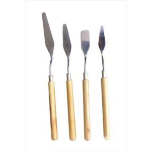 CEOART METAL SPATULA 4'LÜ SET (NATUREL AHŞAP SAP) CEOART METAL SPATULA 4'LÜ SET (NATUREL AHŞAP SAP)