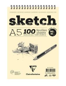 CLAIREFONTAINE SKETCH BLOK A5 ESQUISSE IVORY 90 GR 100YP CLAIREFONTAINE SKETCH BLOK A5 ESQUISSE IVORY 90 GR 100YP