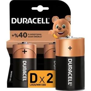 DURACELL D 2 BÜYÜK BOY PİL 2 Lİ