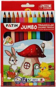 Fatih Jumbo Triangular Üçgen  Kuruboya 12 Renk Tam Boy Fatih Jumbo Triangular Üçgen  Kuruboya 12 Renk Tam Boy