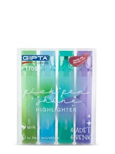 Gıpta Fosforlu Kalem Pickpen Shine 4 Lü Set Açık Renk No: F1709