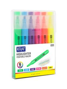 KRAF FOSFORLU KALEM TRIO BRIGHT COLORS 315 6 LI KRAF FOSFORLU KALEM TRIO BRIGHT COLORS 315 6 LI