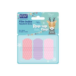 Kraf İndex Film (PP) 42X19MM POP-UP 3 RENK 20YP PASTEL PUANTİYELİ