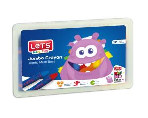 LETS 12 Renk Jumbo Mum Boya Plastik Kutu LETS 12 Renk Jumbo Mum Boya Plastik Kutu