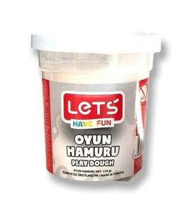 LETS Tek Renk Oyun Hamuru Beyaz 115 gr. (Şeffaf Bardak)