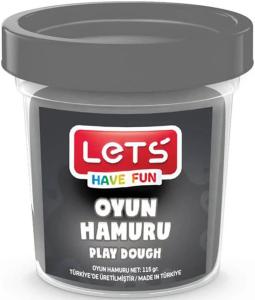 LETS Tek Renk Oyun Hamuru Gri 115 gr. (Şeffaf Bardak)