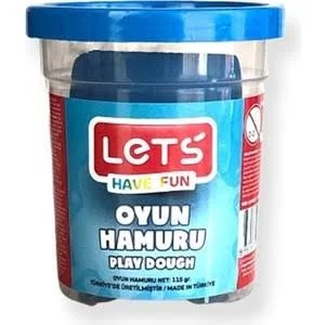 LETS Tek Renk Oyun Hamuru Mavi 115 gr. (Şeffaf Bardak)