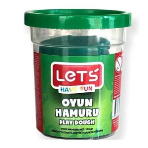 LETS Tek Renk Oyun Hamuru Yeşil 115 gr. (Şeffaf Bardak) LETS Tek Renk Oyun Hamuru Yeşil 115 gr. (Şeffaf Bardak)