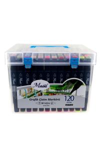 Masis Grafik Çizim Marker set İki Uçlu, 120li Şeffaf PP Kutu Masis Grafik Çizim Marker set İki Uçlu, 120li Şeffaf PP Kutu