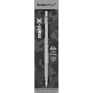 SCRIKSS OFFICE VERSATİL KALEM MATRI-X 0.7 ŞEFFAF AMBALAJ METALİK GRİ