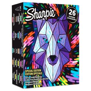 Sharpie Fine Permanent markör 26lı Karışık kutu- Kurt Sharpie Fine Permanent markör 26lı Karışık kutu- Kurt