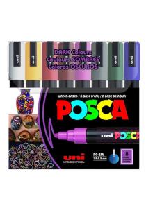 UNİ POSTER MARKÖRÜ POSCA SET PC-5M/8C DC KOYU RENK 8 Lİ UNİ POSTER MARKÖRÜ POSCA SET PC-5M/8C DC KOYU RENK 8 Lİ