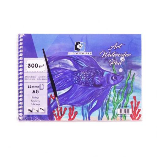 ALEX A5 300gr 12.Lİ SPİRALLİ SULUBOYA DEFTERİ