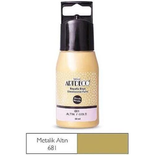 Artdeco Metalik Boyutlu Boya 30ml Altın