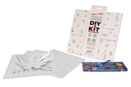 Atelier Aisha DIY Kit (Suluboya+Fırça, 4 Desenli Suluboya Kağıdı Seti)