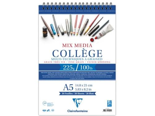 Clairefontaine College Mix Media A5 14,8x21,0cm 225gr 20YP.KARIŞIK TEK