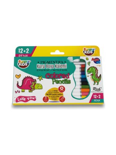 Funny Kids Kuru Boya Kalemi 12+2 Renk