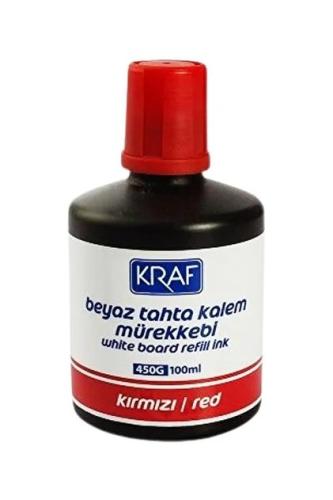 KRAF BEYAZ TAHTA KALEM MÜREKKEBİ 100ml KIRMIZI 450G