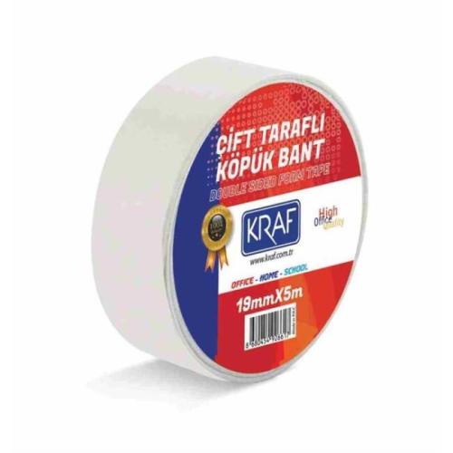 KRAF ÇİFT TARAFLI KÖPÜK BANT 19MMX5M 5019G