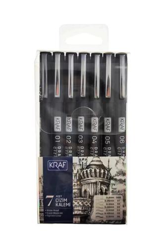KRAF DRAWING PEN - ÇİZİM KALEMİ 222 7 Lİ SET