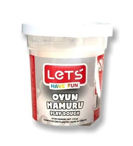 LETS Tek Renk Oyun Hamuru Beyaz 115 gr. (Şeffaf Bardak)