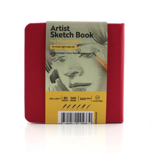 Tigertint Eskiz Defteri Sert Kapak 140gr. 12x12cm 80yp. Kırmızı N:100140122