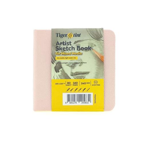 Tigertint Eskiz Defteri Sert Kapak 140gr. 12x12cm 80yp. Pudra Pembe N: