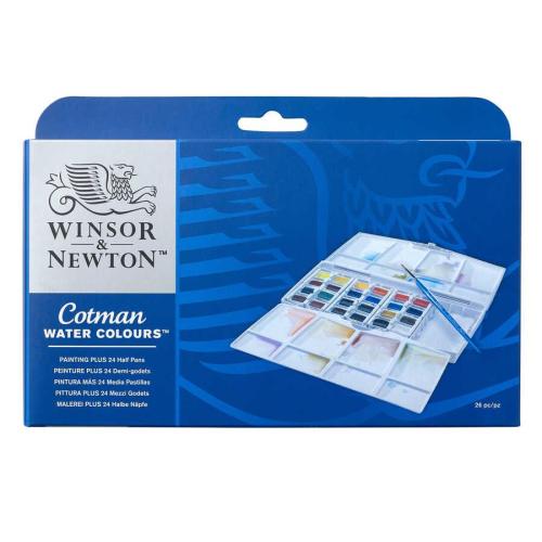 Winsor Newton Cotman Sulu Boya Plus Boyama Seti 24xYarım Tablet